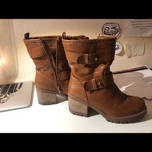 Mudd brand brown mid-calf zip-up boots